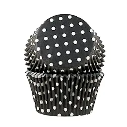 Cacas Muffinsform jumbo 30 stk svart polka