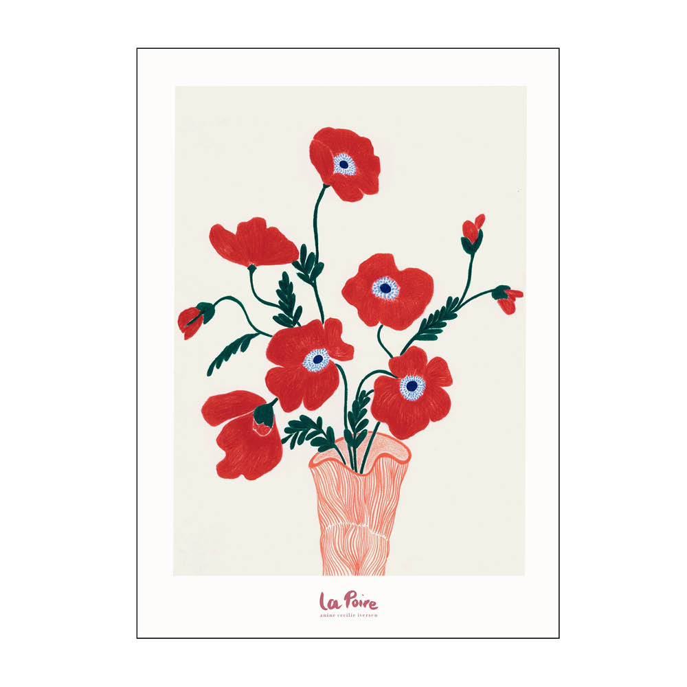 Läs mer om Poster & Frame - La Poire poster 50x70 cm poppies