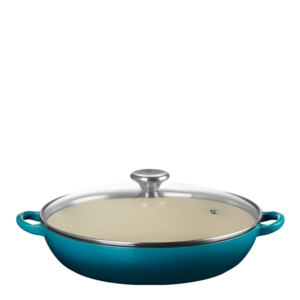 Le Creuset – Buffétgryta med glaslock 30 cm 3,5 L deep teal