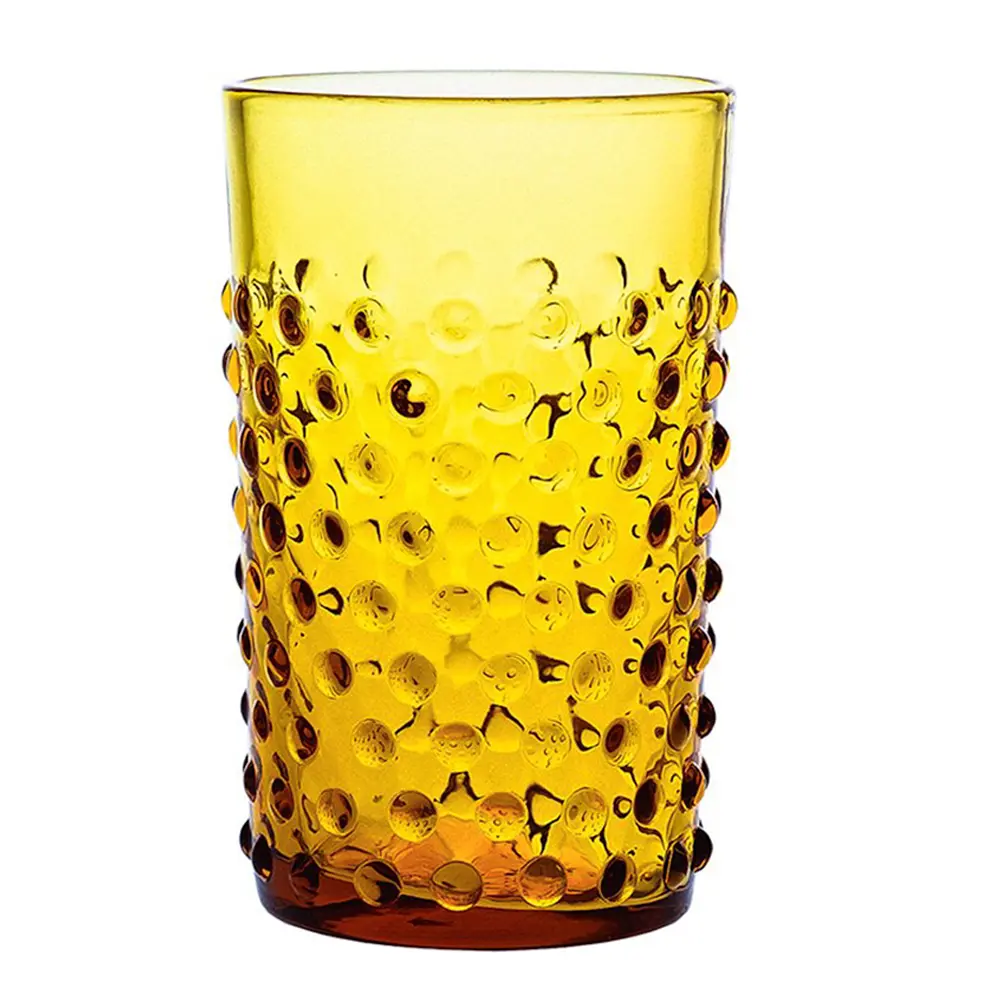 Hobnail glass 20 cl amber