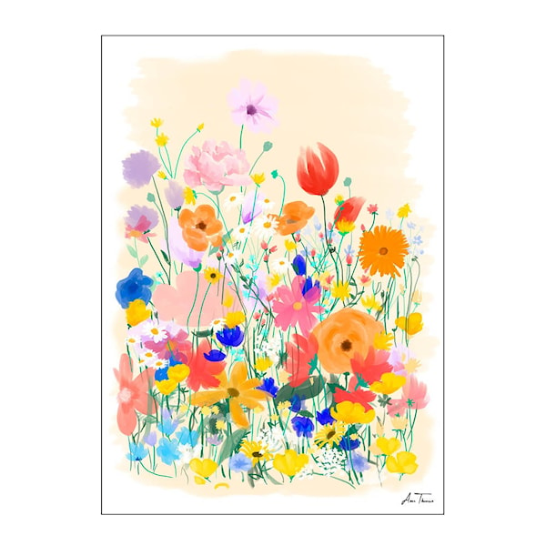 Anna Thomsen poster 50x70 cm field of flowers no1