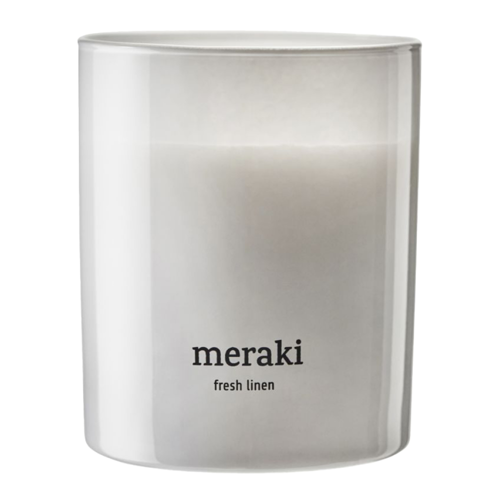 Meraki - Doftljus fresh linen 9,5x8 cm vit