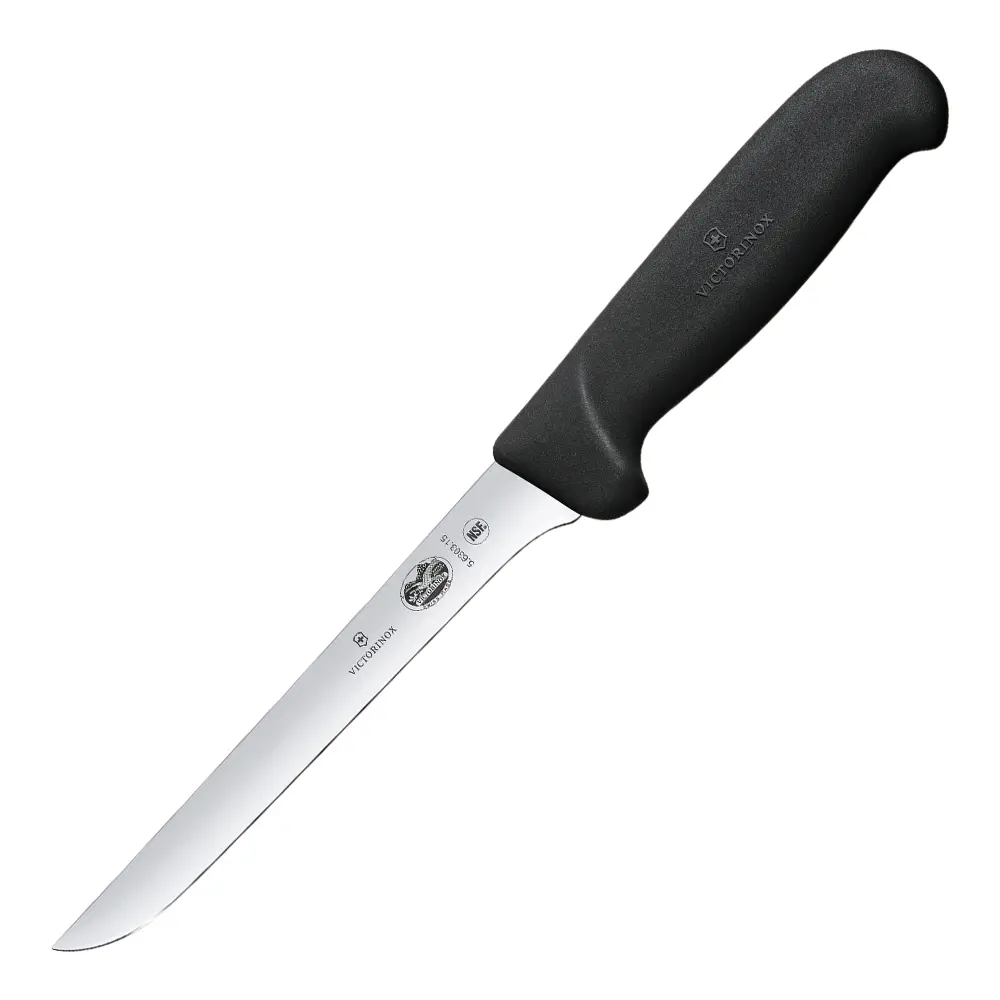Fibrox utbeiningskniv buet knivblad 15 cm svart