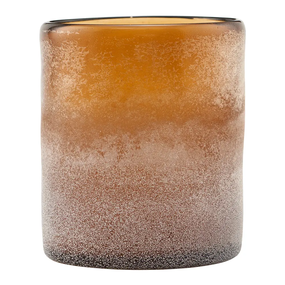 Mist lysholder glass 11,5 cm brun